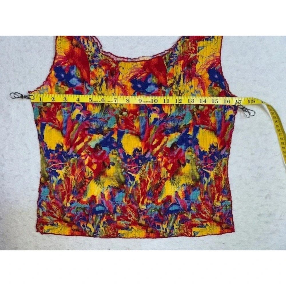 Cest Duo‎ 2pc Shell Sheer Shirt Jacket Artsy Parrot Tropical Island Beach LRG